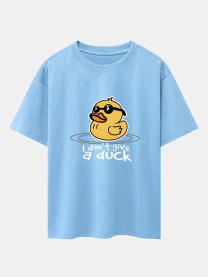 Yellow Duck With Sunglasses Print Drop Shoulder Oversize T-Shirt