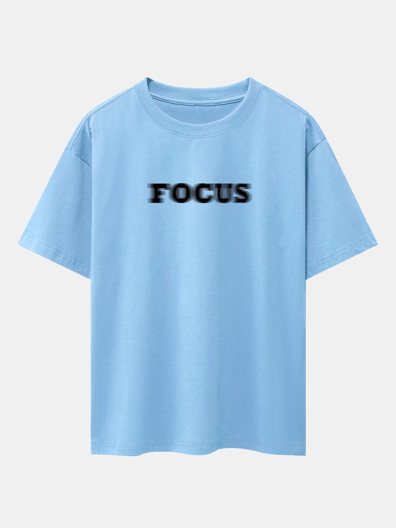 Vague Focus Print Drop Shoulder Oversize T-Shirt