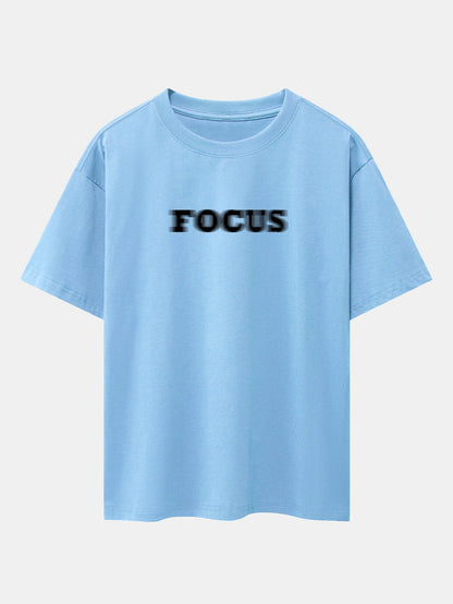 Vague Focus Print Drop Shoulder Oversize T-Shirt