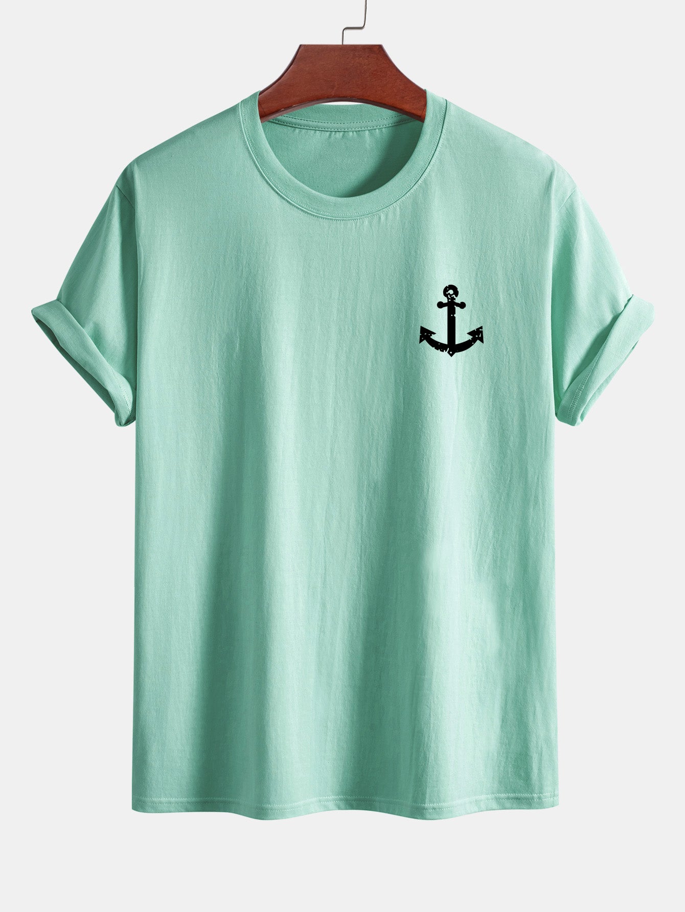 Regular Fit Anchor Print Cotton T-Shirt