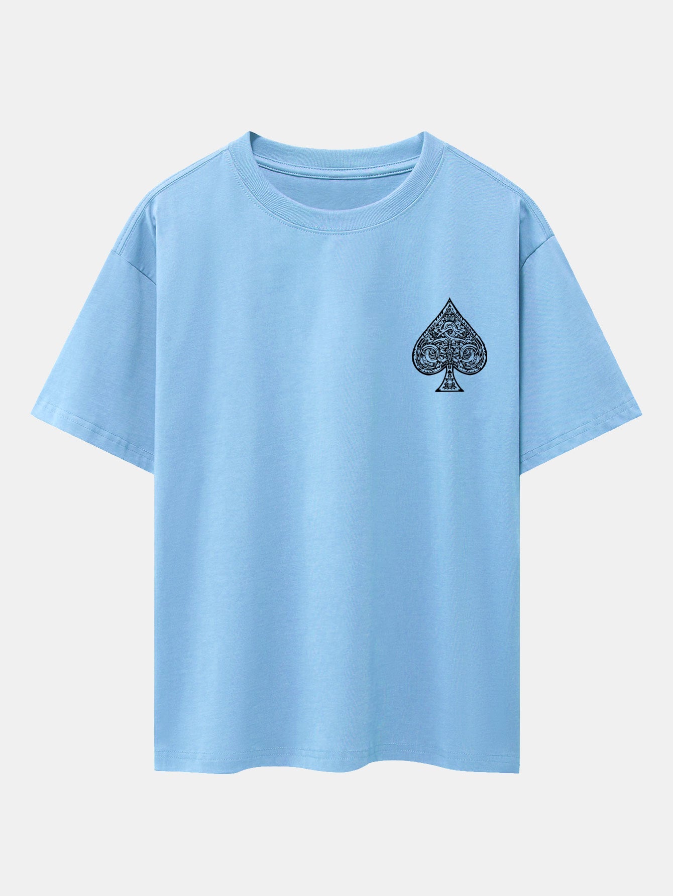 Ace Of Spades Print Drop Shoulder Oversize T-Shirt