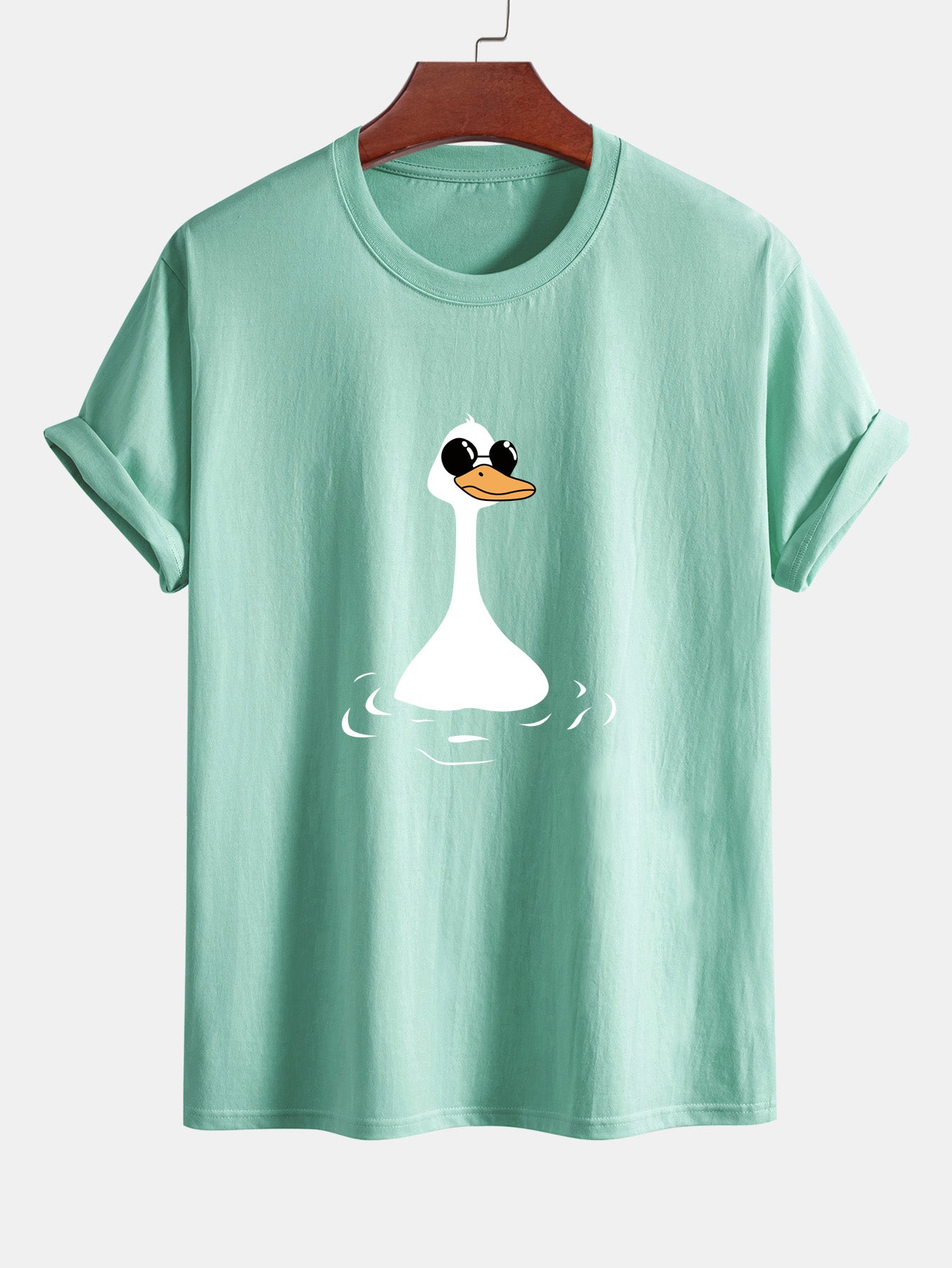 Regular Fit Sunglasses Goose Print Cotton T-Shirt