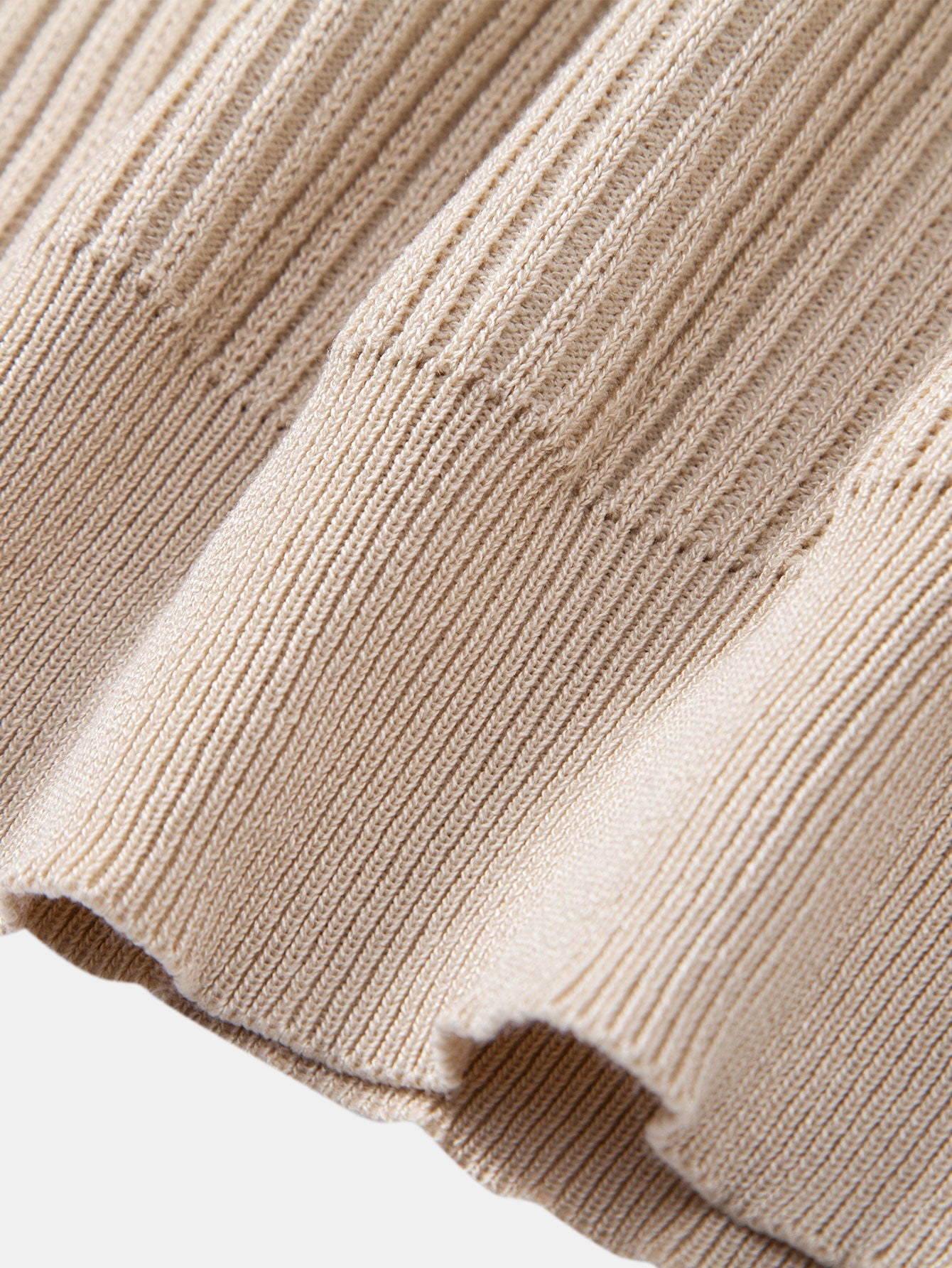 Ribbed Crew Neck Sweater Knitted T-Shirt