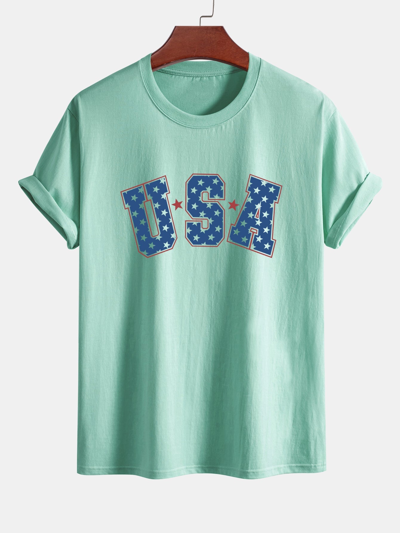 Regular Fit USA Print Cotton T-Shirt
