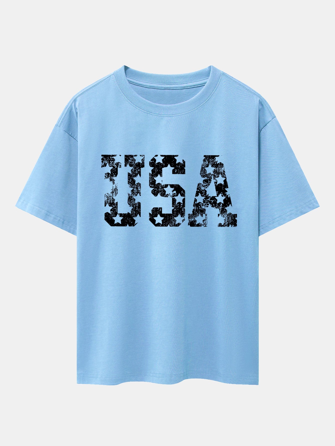 USA Print Drop Shoulder Oversize T-Shirt