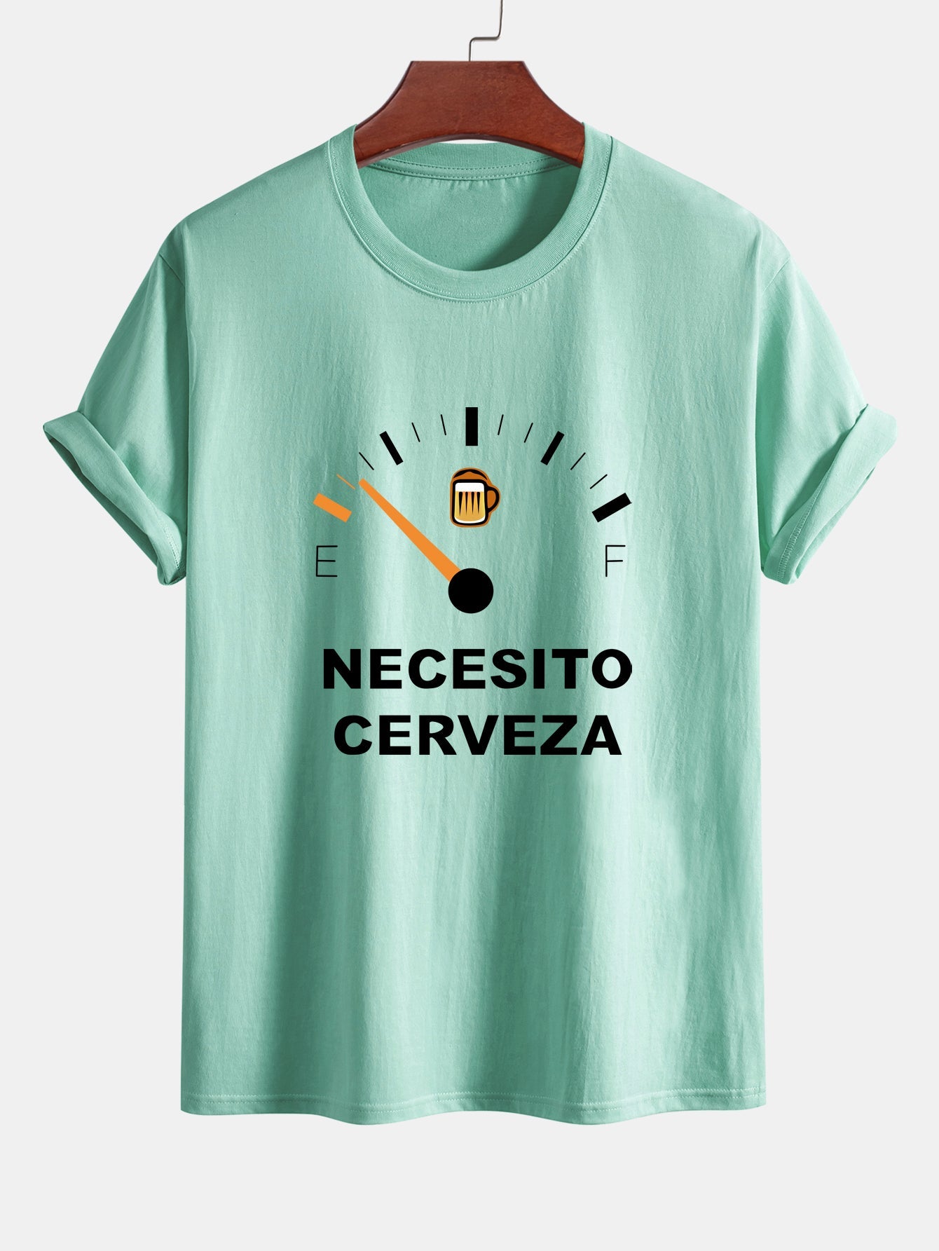 Regular Fit I Need Beer Print Cotton T-Shirt