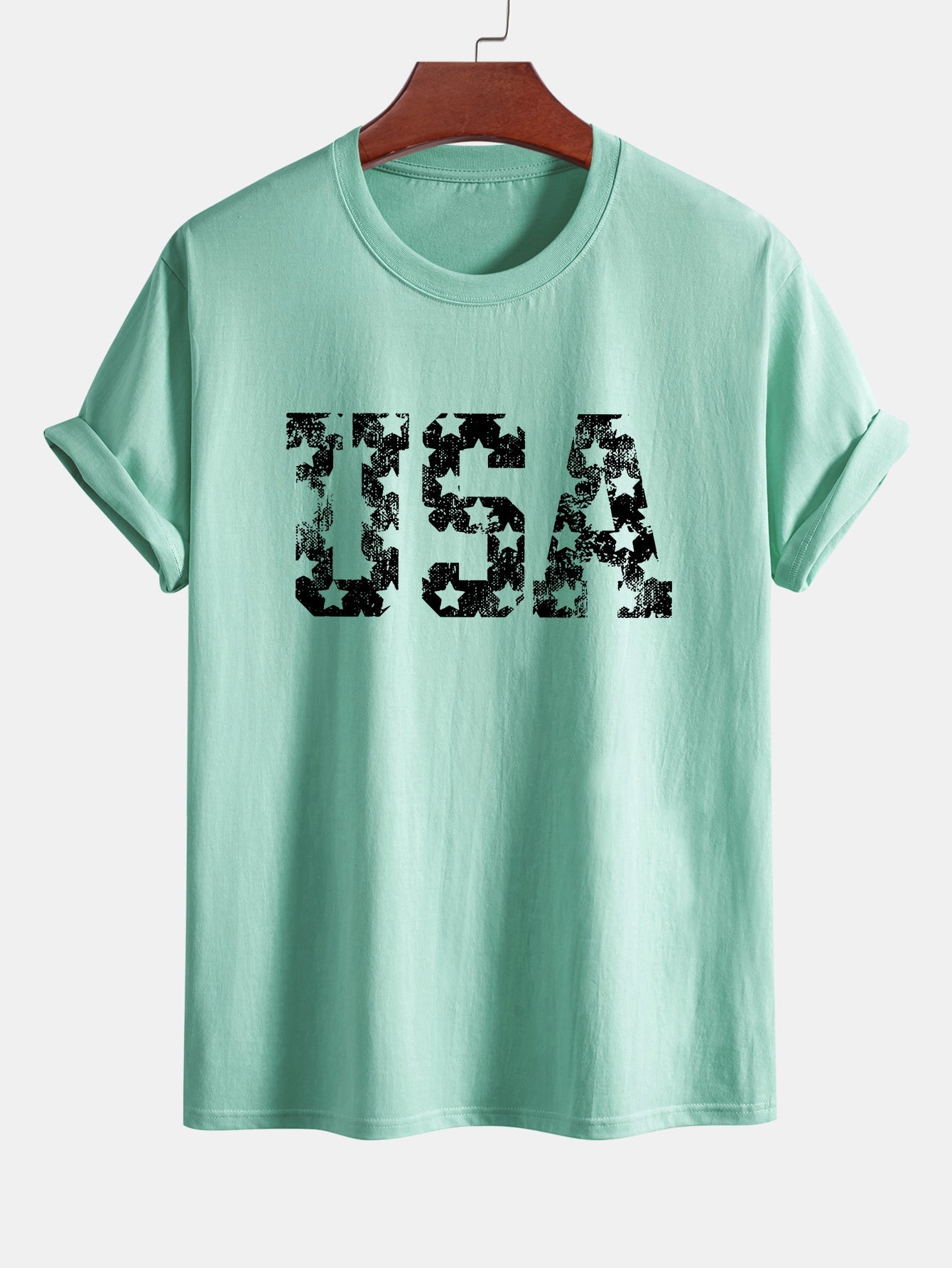 Regular Fit USA Print Cotton T-Shirt