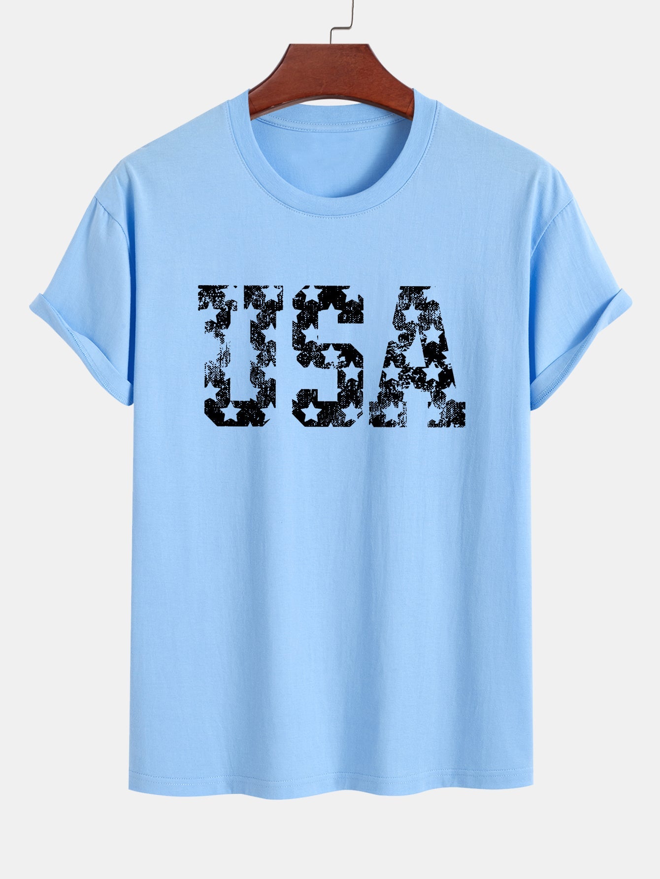 Regular Fit USA Print Cotton T-Shirt