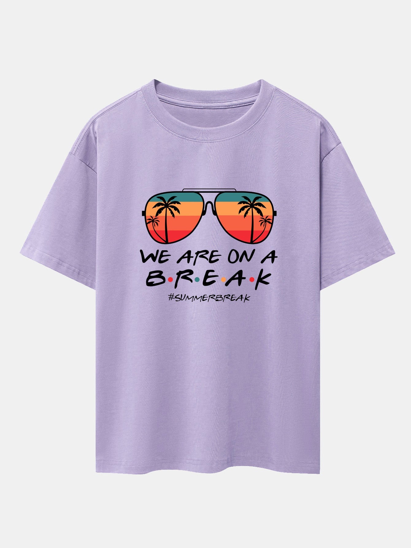 Sunglasses Palm Tree Print Drop Shoulder Oversize T-Shirt