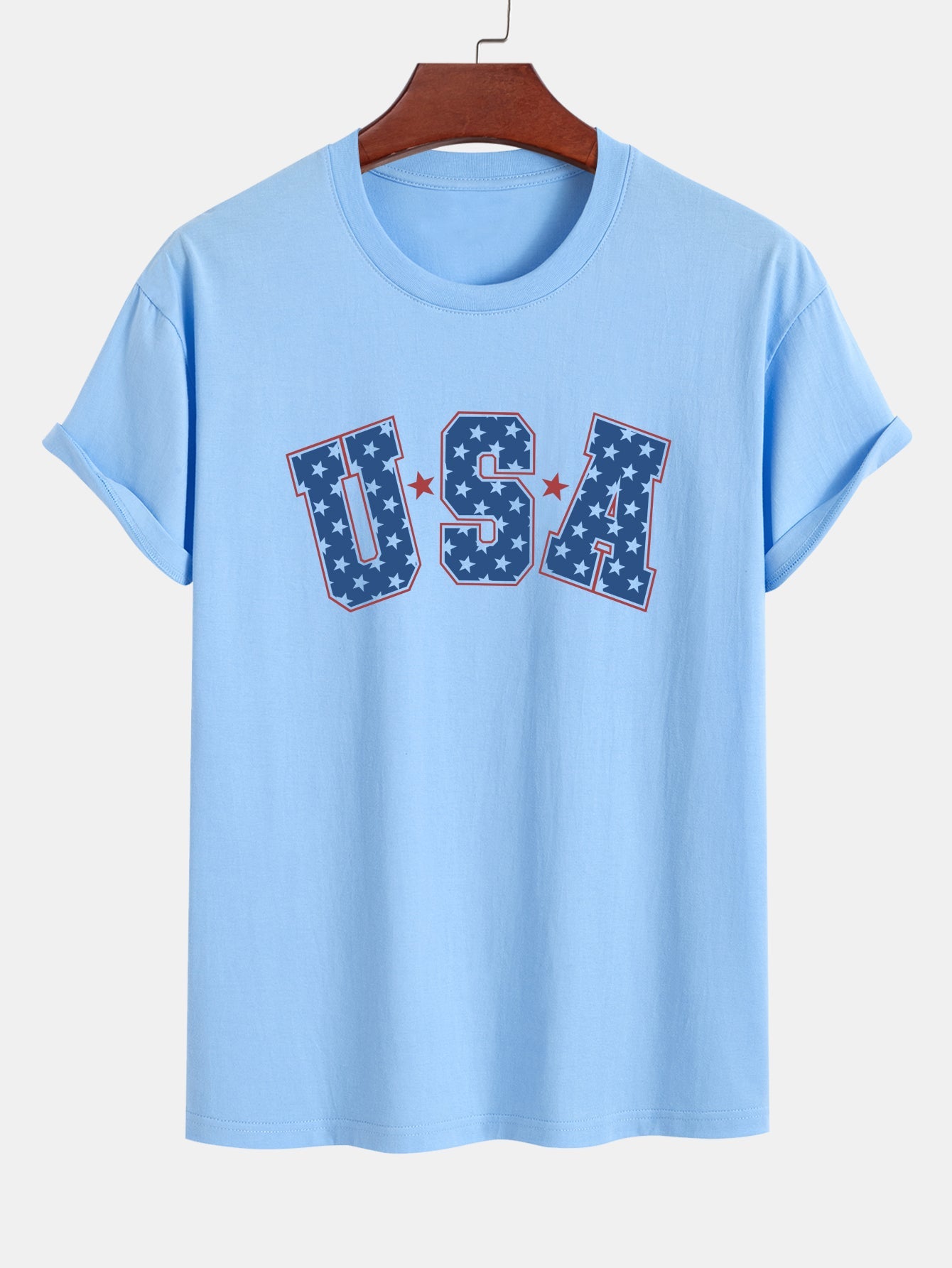 Regular Fit USA Print Cotton T-Shirt