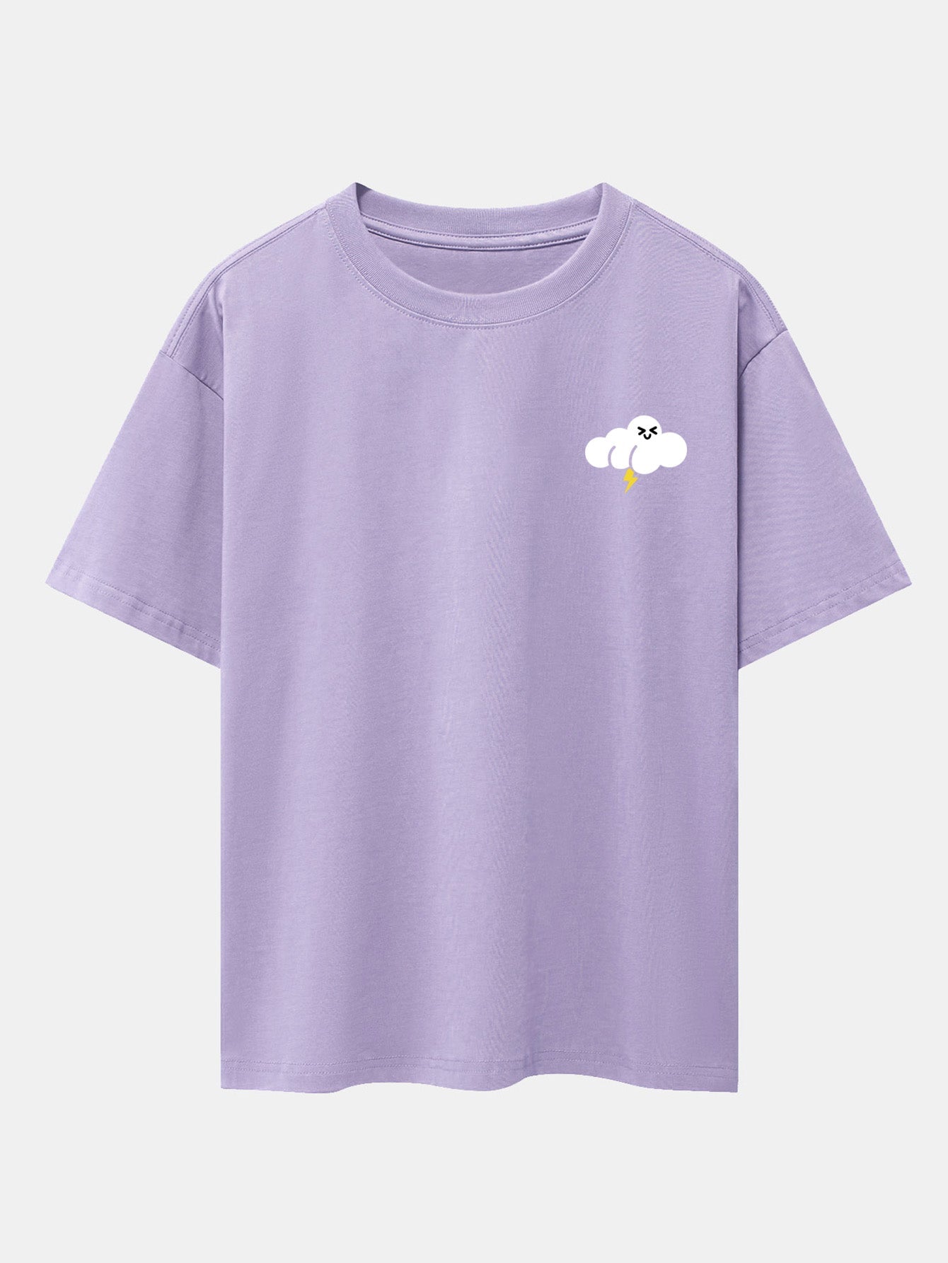 Thundercloud Print Drop Shoulder Oversize T-Shirt