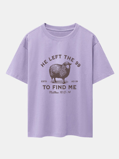 The Lost Lamb Print Drop Shoulder Oversize T-Shirt