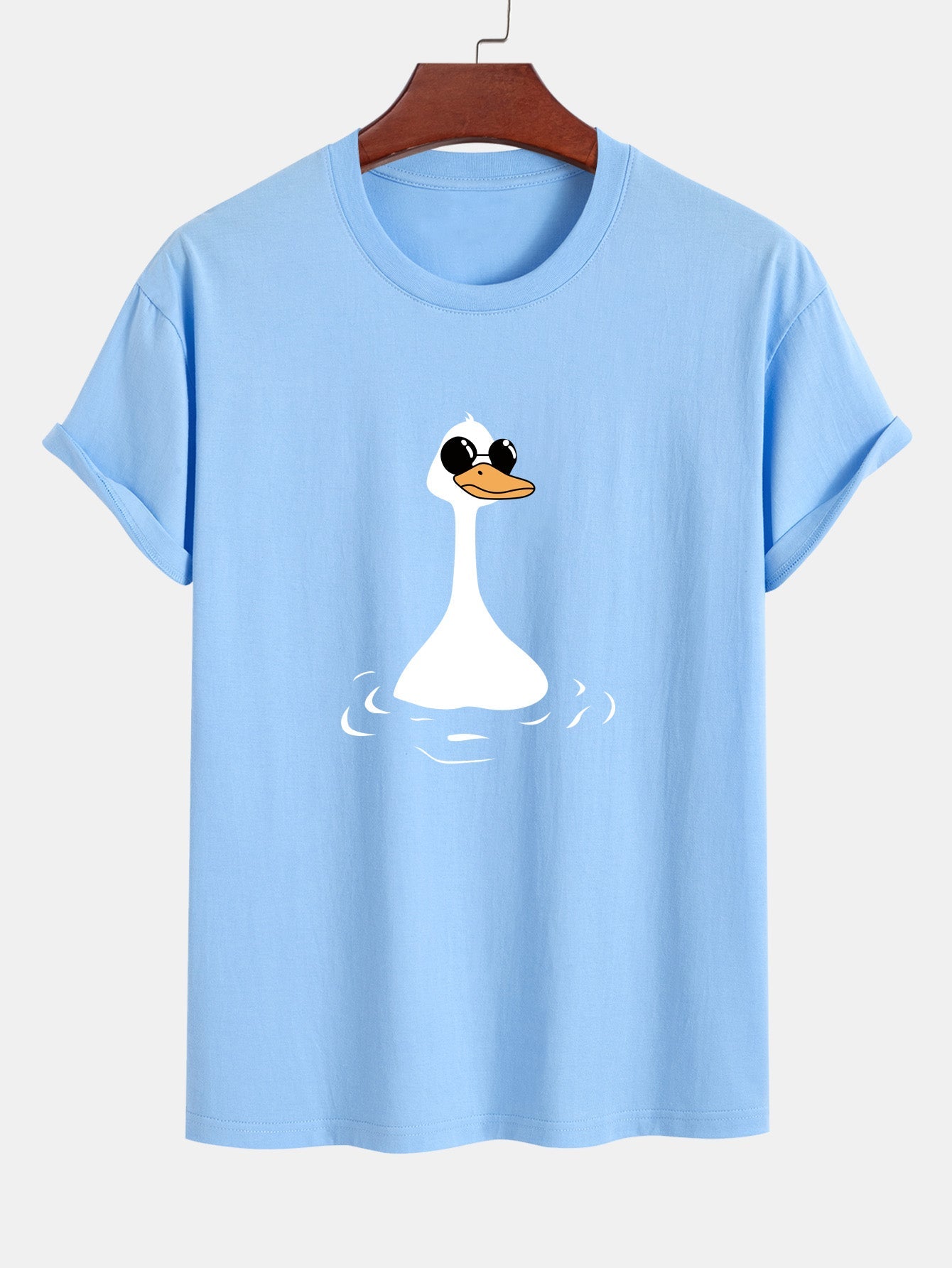 Regular Fit Sunglasses Goose Print Cotton T-Shirt