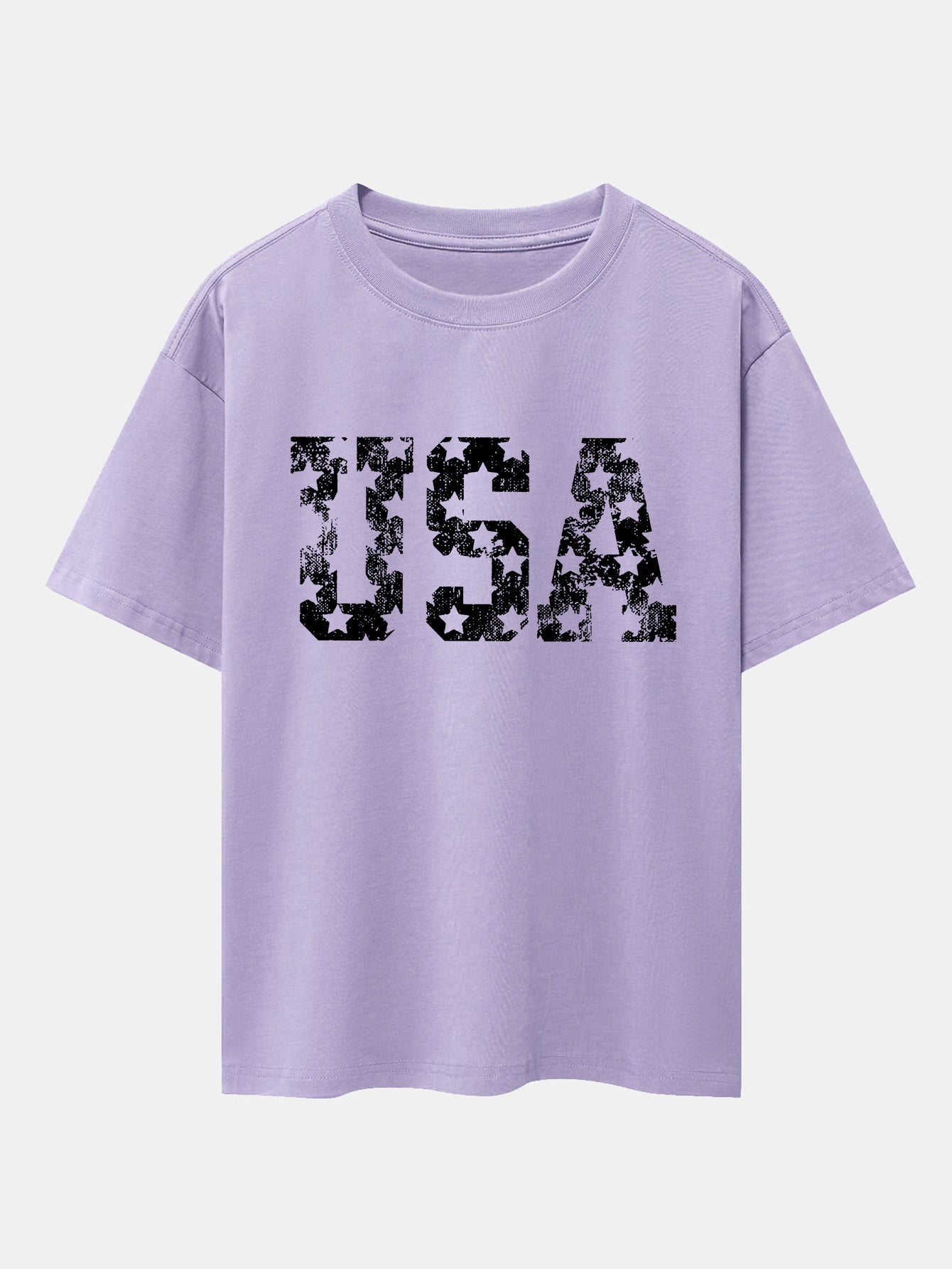 USA Print Drop Shoulder Oversize T-Shirt