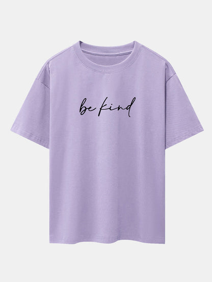 Be Kind Print Drop Shoulder Oversize T-Shirt