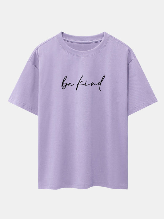 Be Kind Print Drop Shoulder Oversize T-Shirt