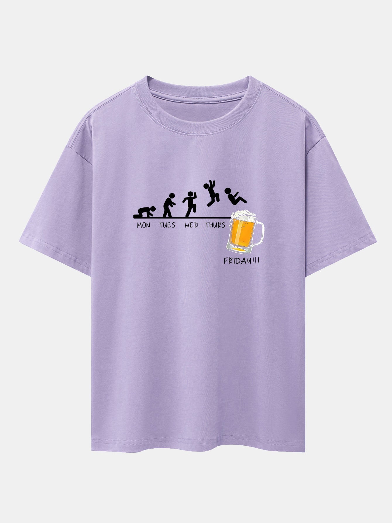 Beer Weekly Evolution Print Drop Shoulder Oversize T-Shirt