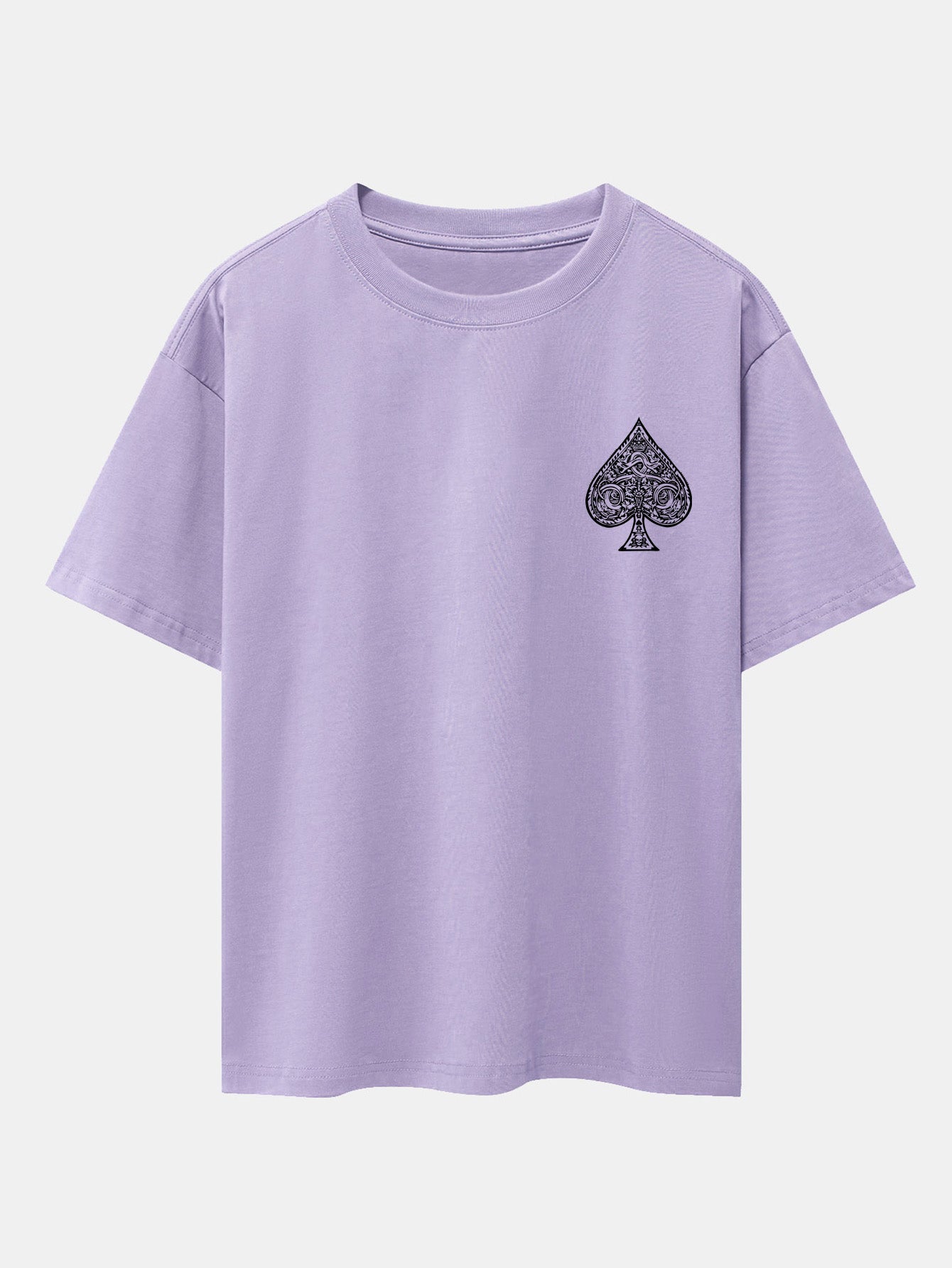 Ace Of Spades Print Drop Shoulder Oversize T-Shirt