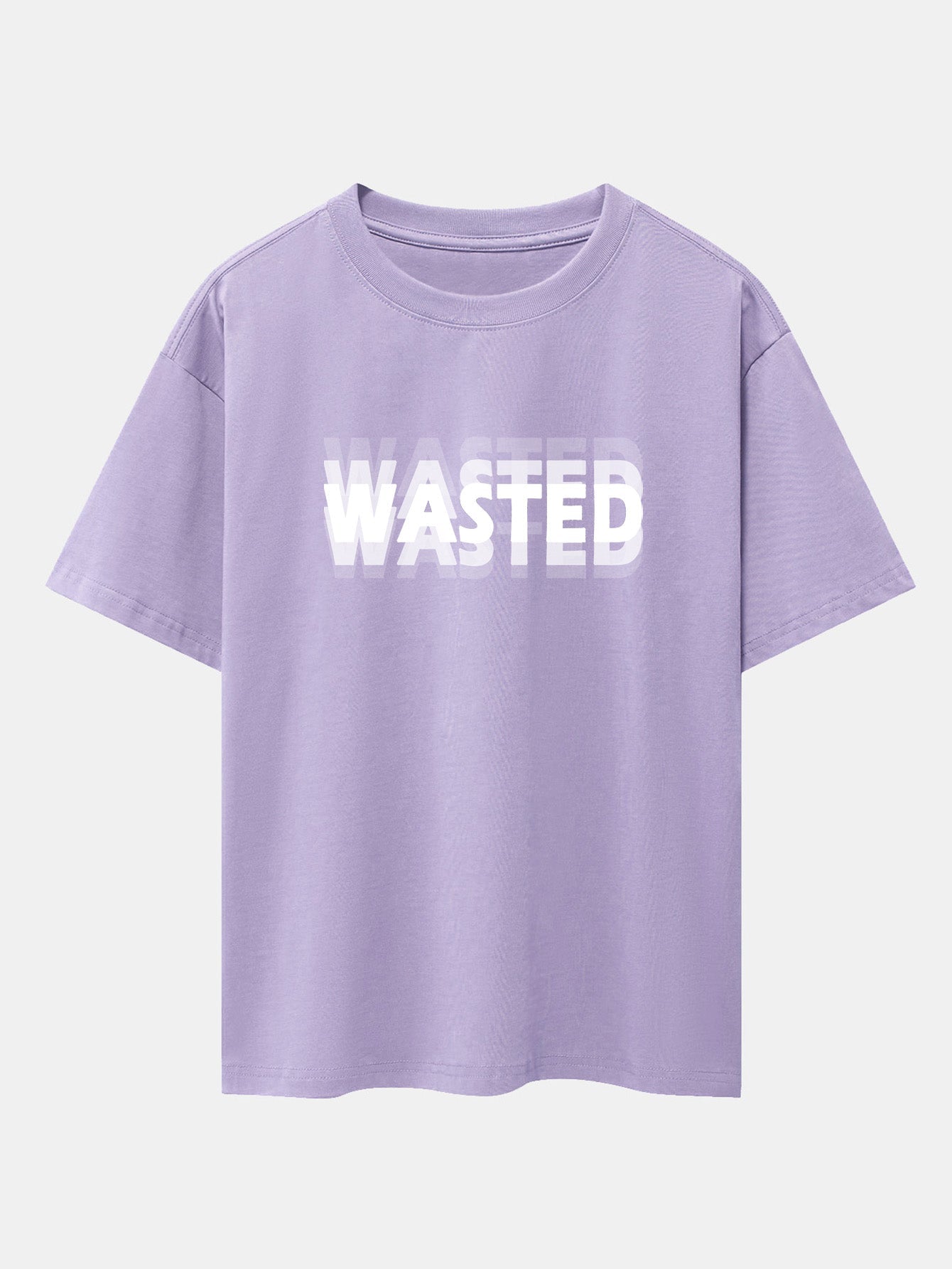 Wasted Print Drop Shoulder Oversize T-Shirt