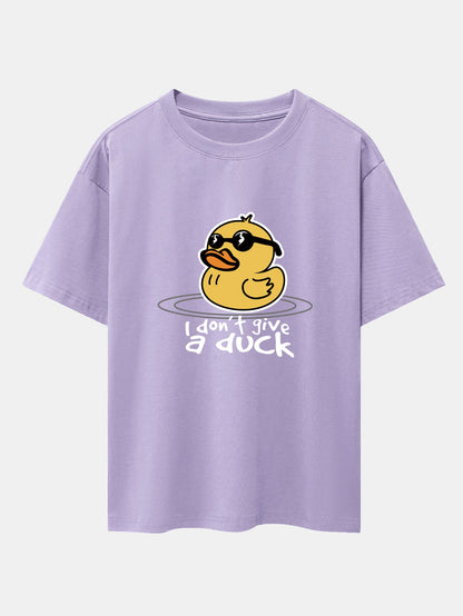Yellow Duck With Sunglasses Print Drop Shoulder Oversize T-Shirt