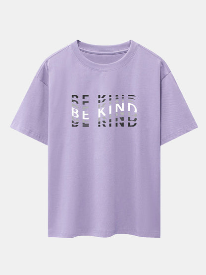 Be Kind Print Drop Shoulder Oversize T-Shirt