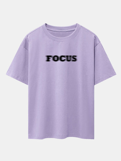 Vague Focus Print Drop Shoulder Oversize T-Shirt