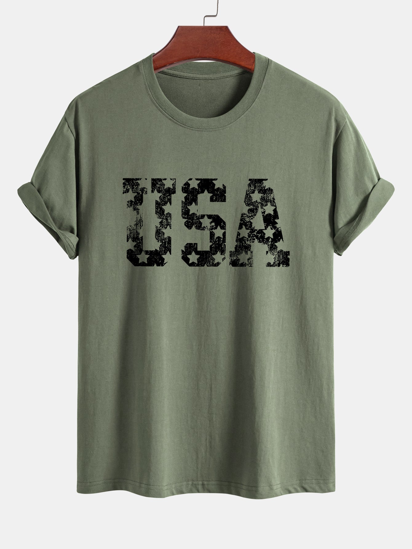 Regular Fit USA Print Cotton T-Shirt