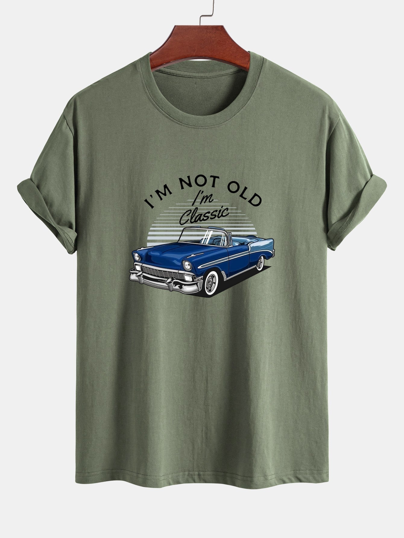 Regular Fit Car Slogan Print Cotton T-Shirt