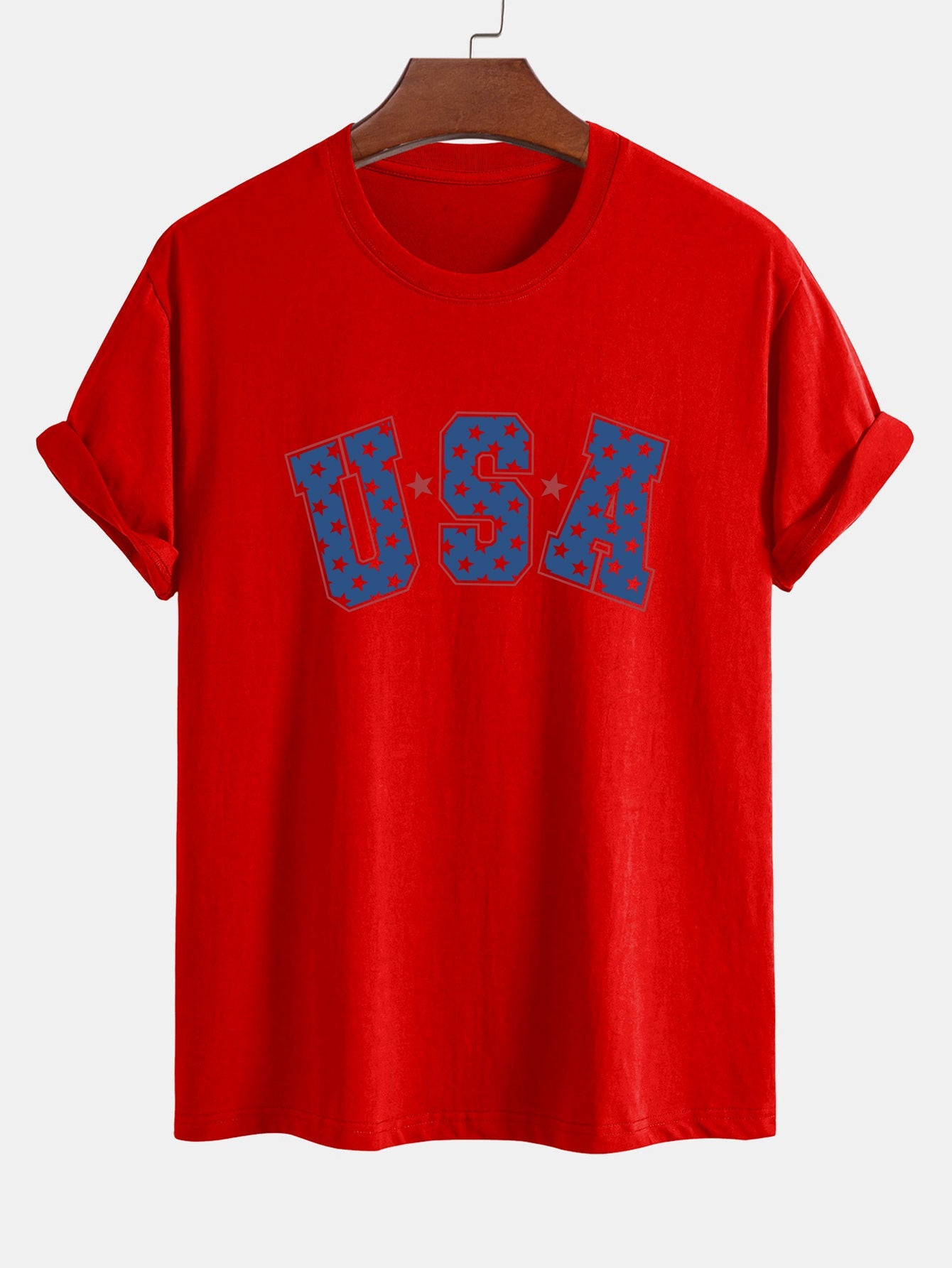 Regular Fit USA Print Cotton T-Shirt