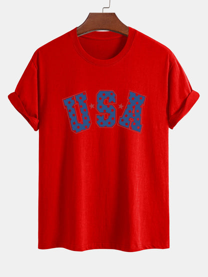 Regular Fit USA Print Cotton T-Shirt
