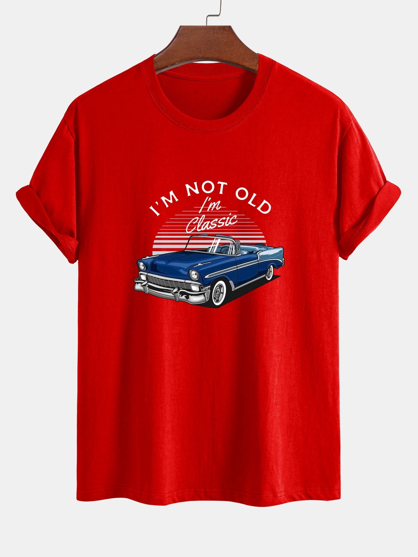 Regular Fit Car Slogan Print Cotton T-Shirt