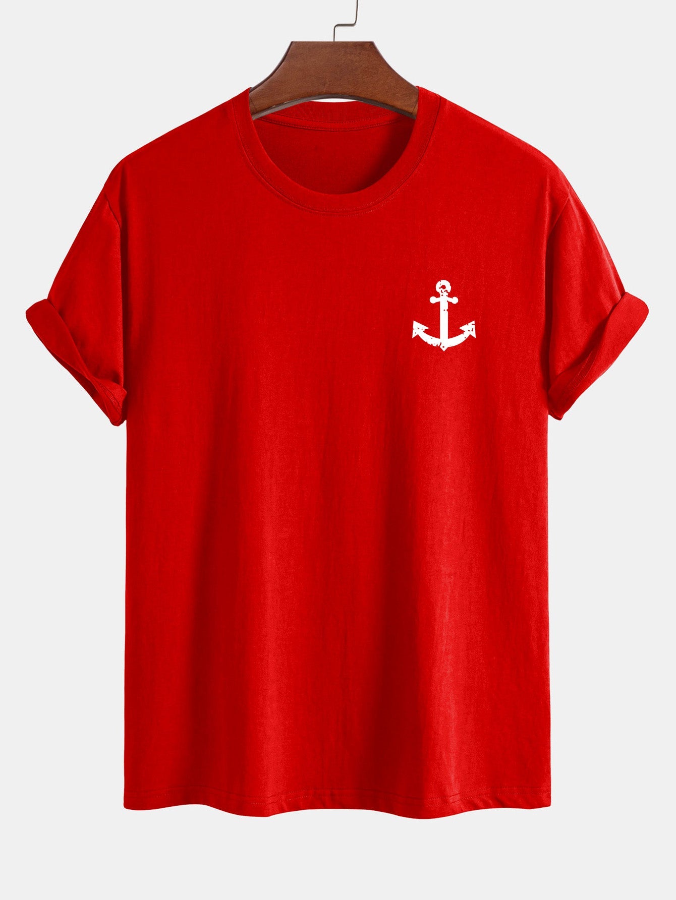 Regular Fit Anchor Print Cotton T-Shirt