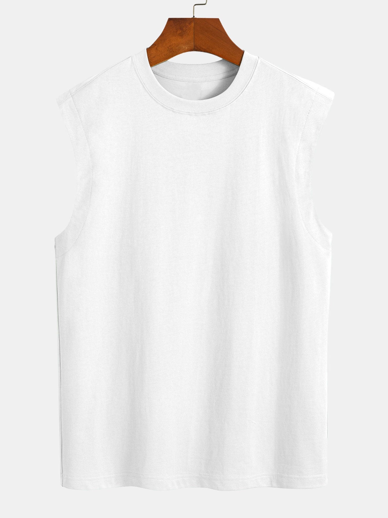 3 Pieces Relax Fit Cotton Drop Shoulder Sleeveless T-Shirts
