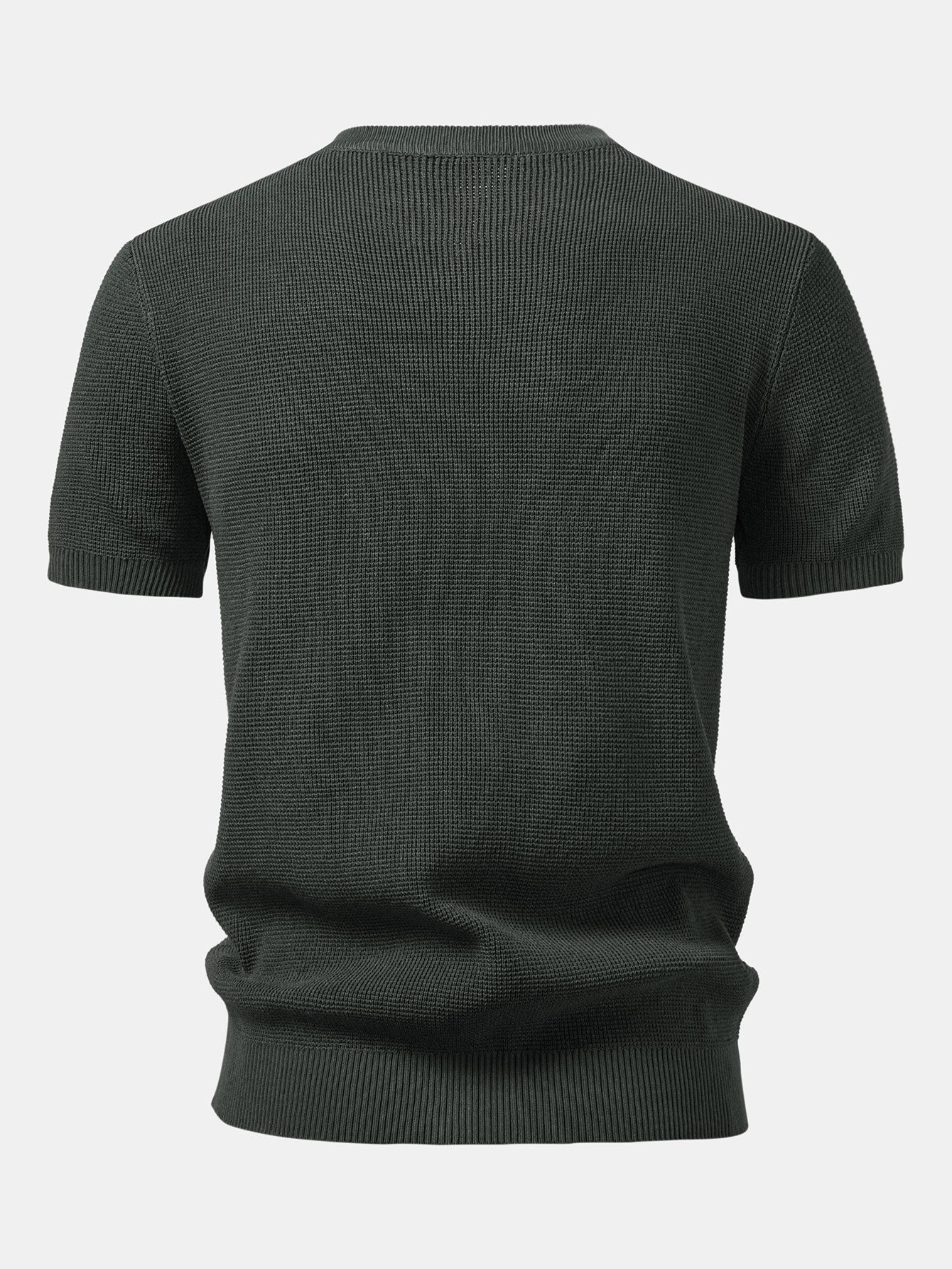 Waffle Textured Knitted Henley Shirt