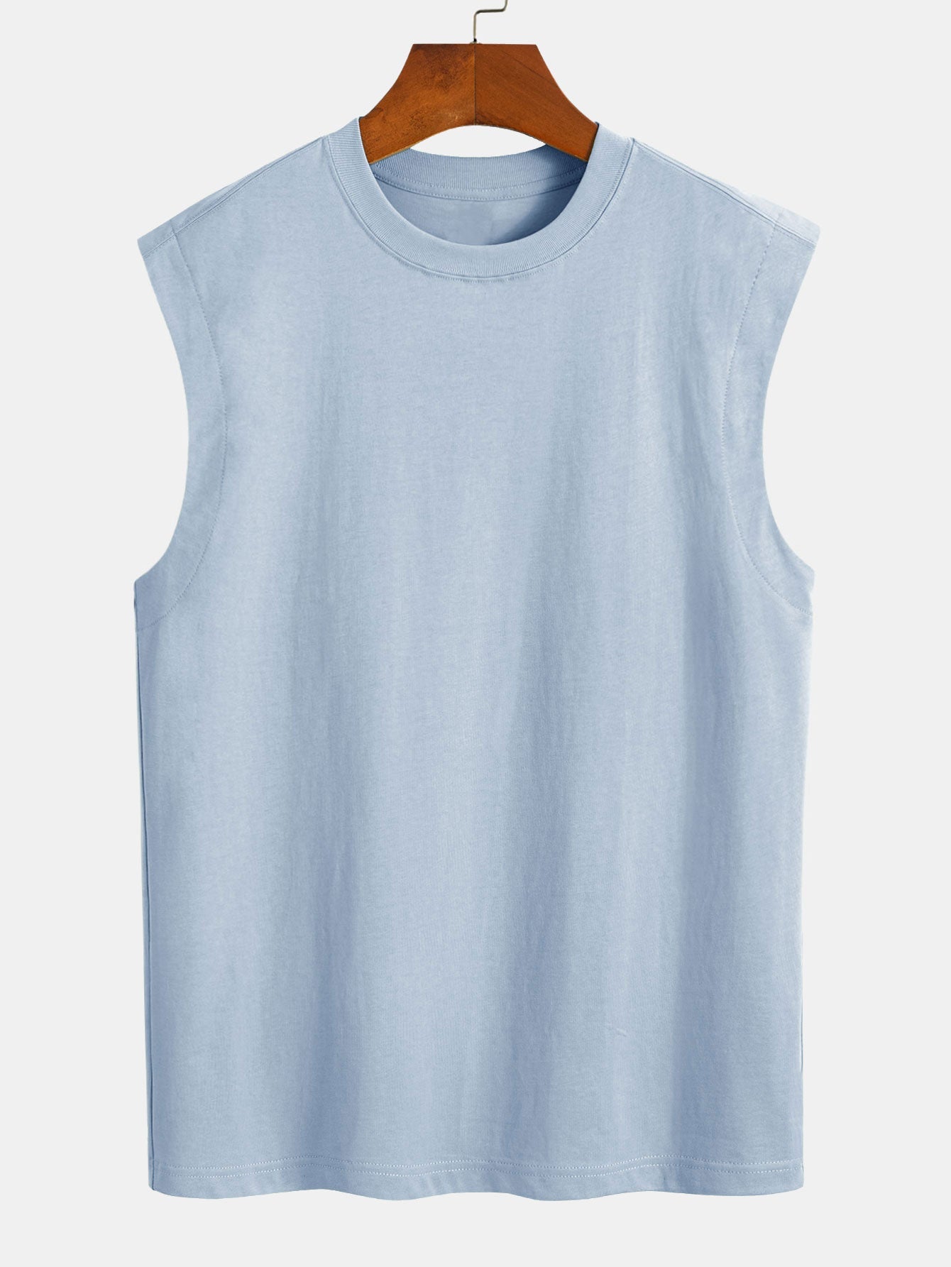 3 Pieces Relax Fit Cotton Drop Shoulder Sleeveless T-Shirts