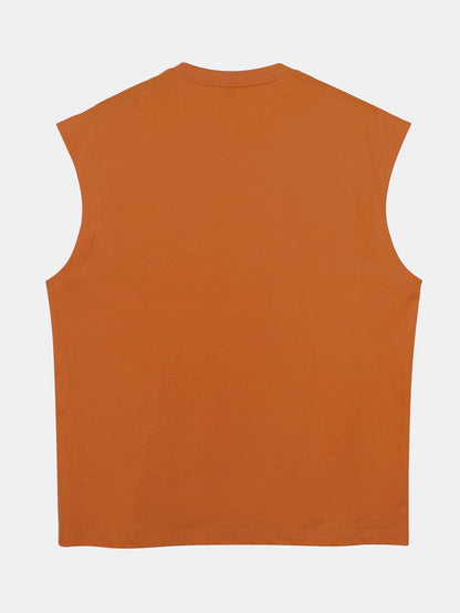 3 Pieces Relax Fit Cotton Drop Shoulder Sleeveless T-Shirts