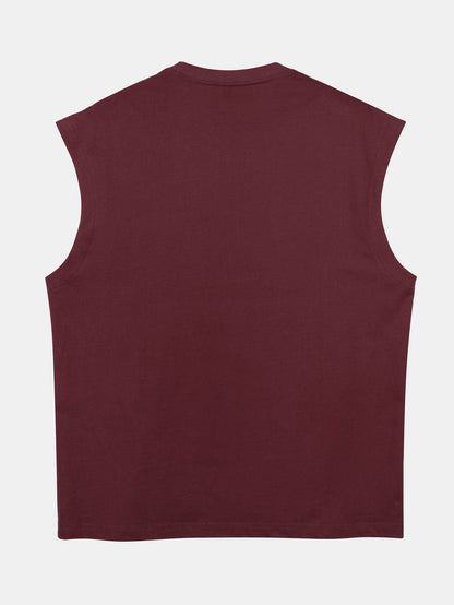 3 Pieces Relax Fit Cotton Drop Shoulder Sleeveless T-Shirts