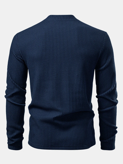 Long Sleeve Waffle Mock Neck T-Shirt