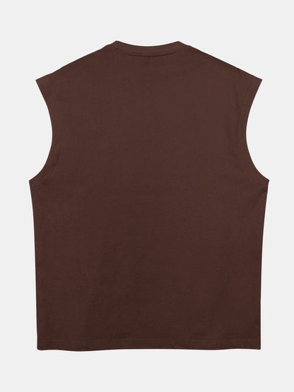 3 Pieces Relax Fit Cotton Drop Shoulder Sleeveless T-Shirts