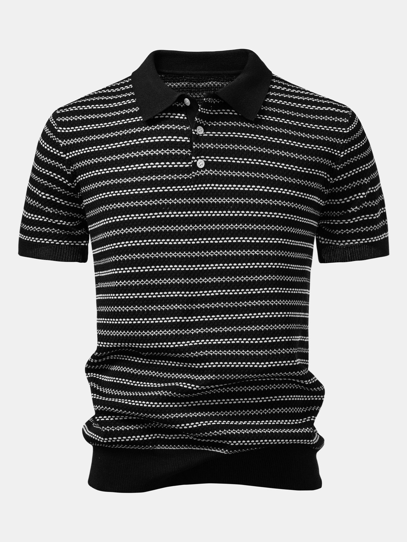Stripe Knitted Polo Shirt