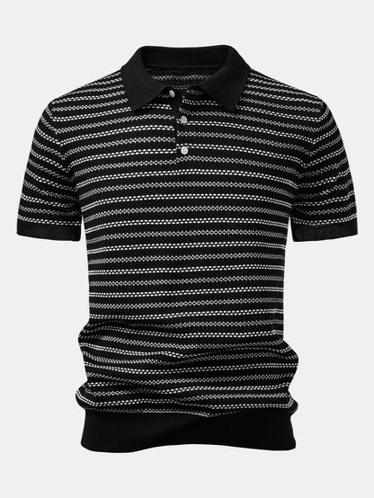 Stripe Knitted Polo Shirt