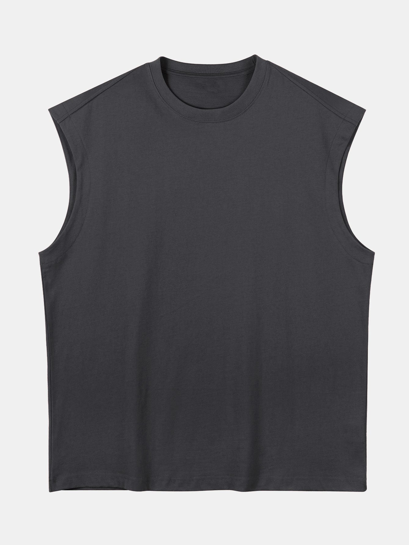 3 Pieces Relax Fit Cotton Drop Shoulder Sleeveless T-Shirts