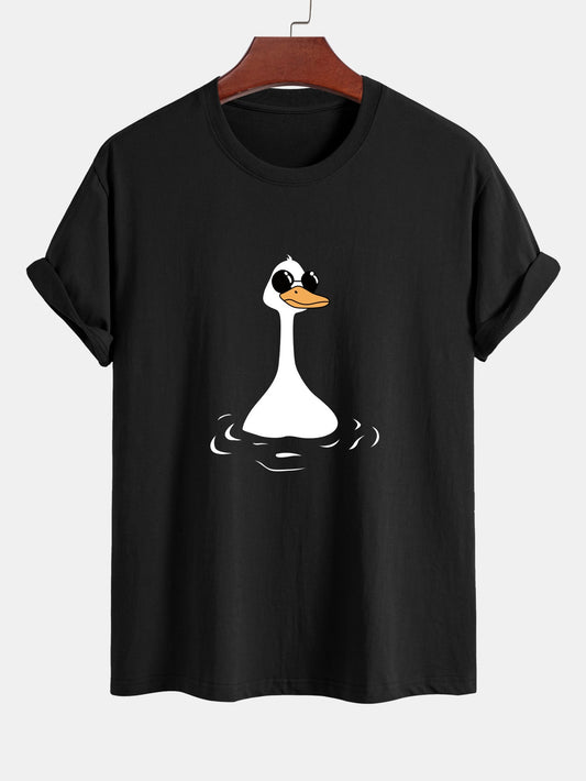Regular Fit Sunglasses Goose Print Cotton T-Shirt