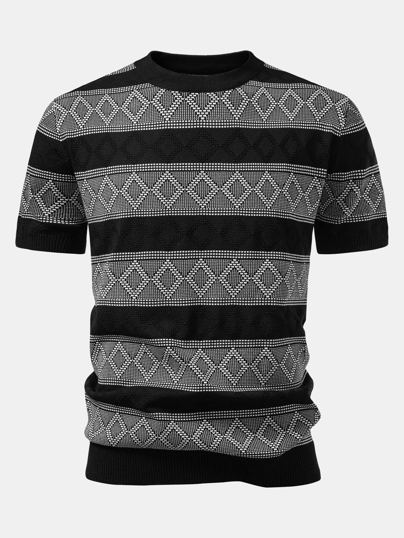 Rhombus Geometry Knitted Sweater T-Shirt