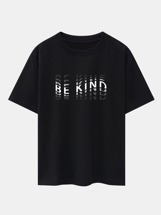 Be Kind Print Drop Shoulder Oversize T-Shirt