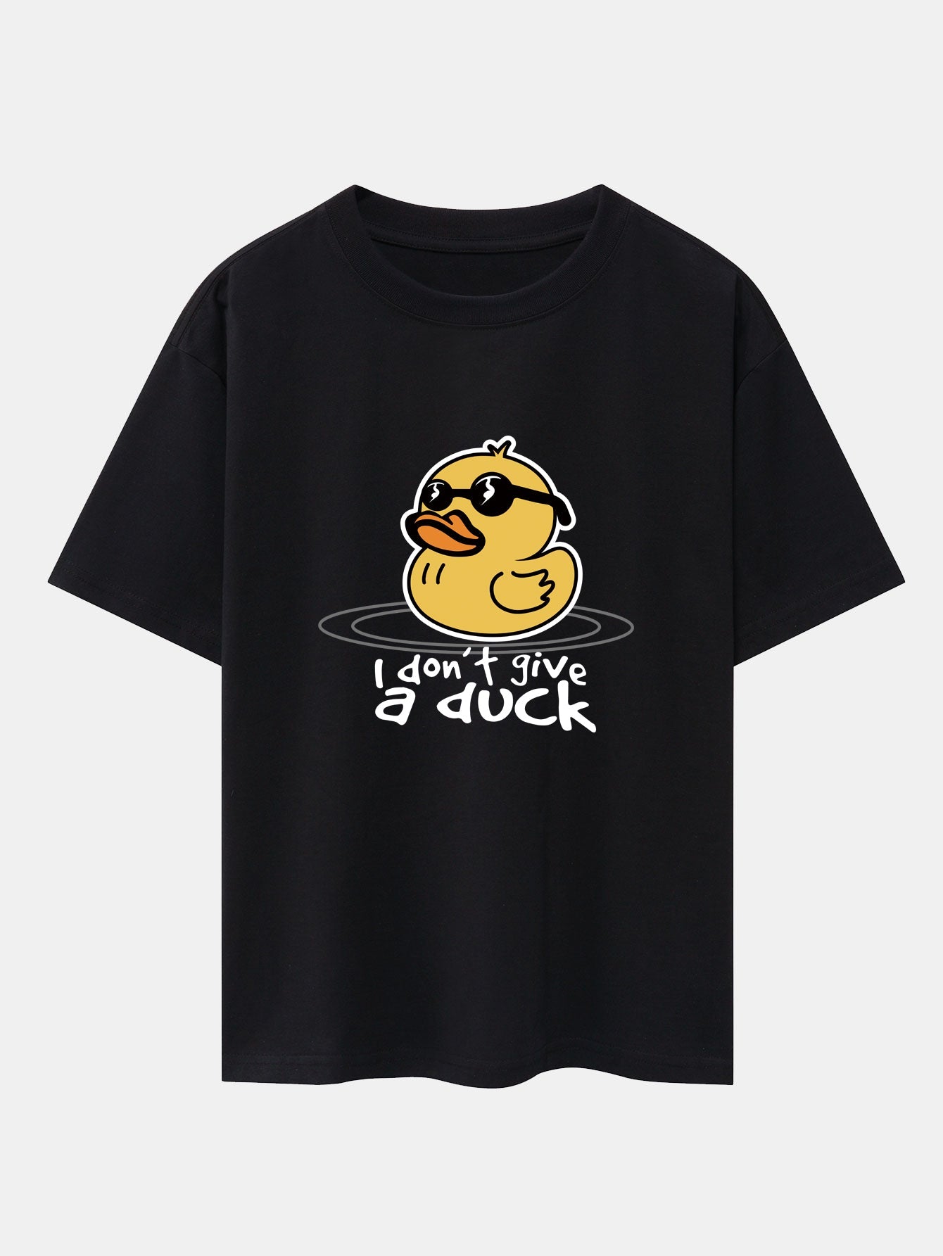 Yellow Duck With Sunglasses Print Drop Shoulder Oversize T-Shirt