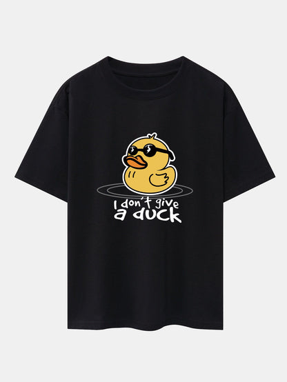 Yellow Duck With Sunglasses Print Drop Shoulder Oversize T-Shirt