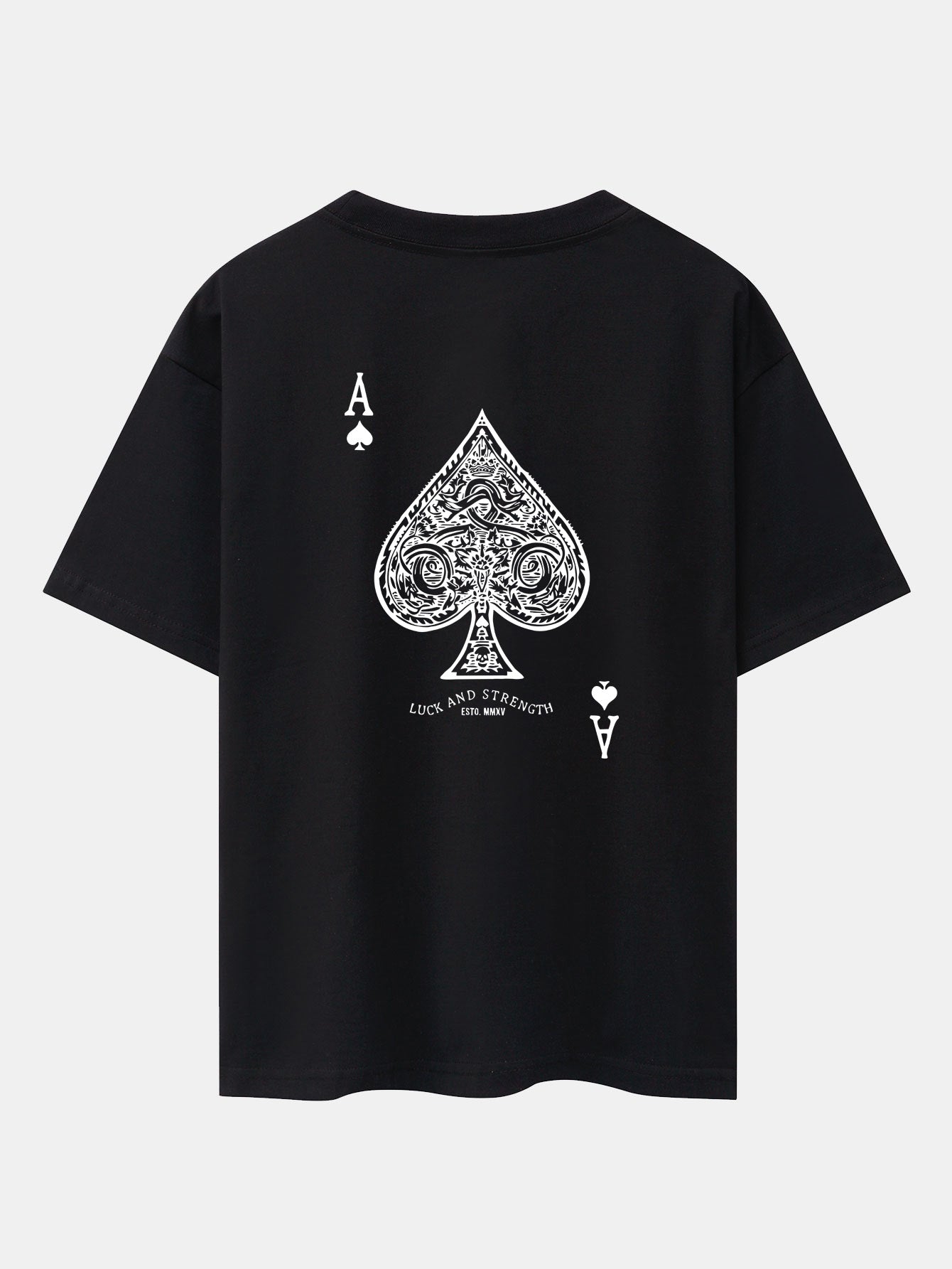 Ace Of Spades Print Drop Shoulder Oversize T-Shirt