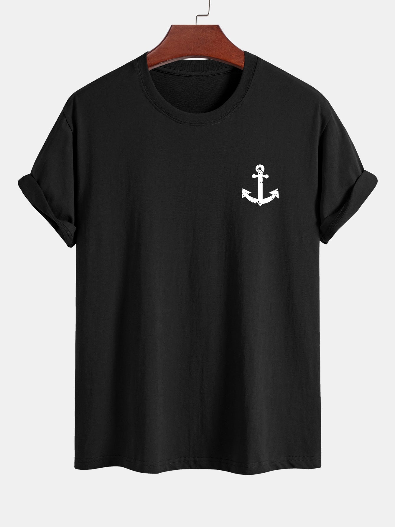 Regular Fit Anchor Print Cotton T-Shirt