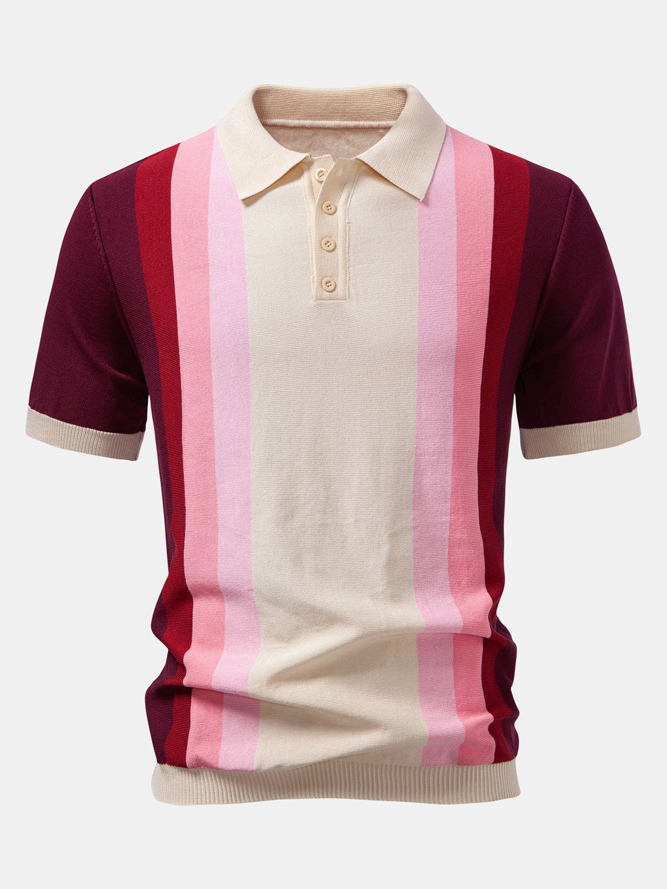 Striped Knitted Polo Shirt